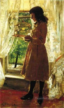 William Merritt Chase Painting - The Pet Canary William Merritt Chase